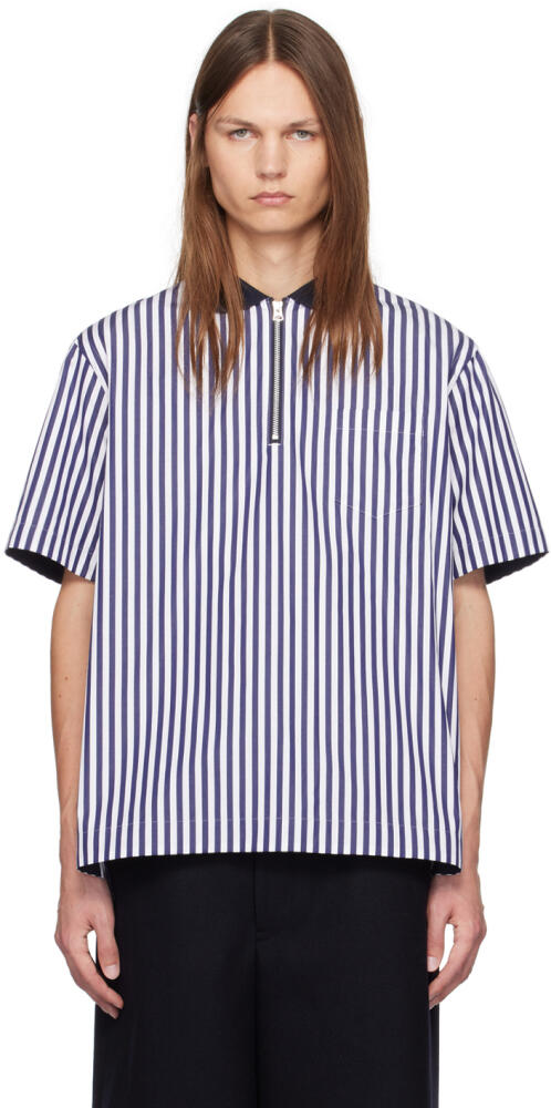 sacai Navy Half-Zip Polo Cover