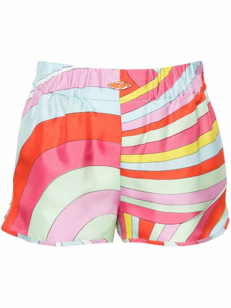 PUCCI Iride-print silk shorts - Pink Cover