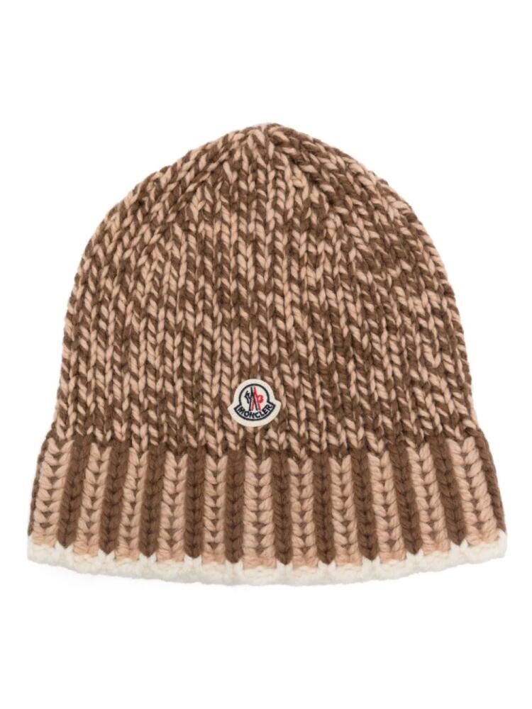 Moncler marl-knit beanie - Brown Cover