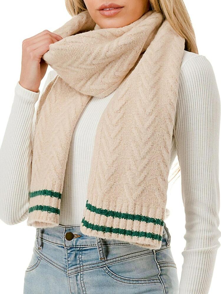 MARCUS ADLER Women's Chevron Knit Scarf - Green Cover