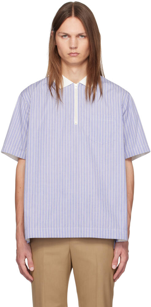 sacai Blue Half-Zip Polo Cover