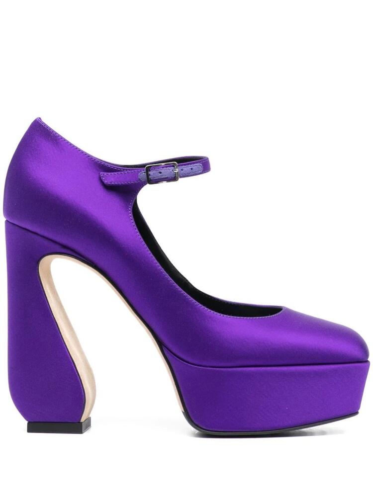 Si Rossi platform 130mm Mary Jane pumps - Purple Cover