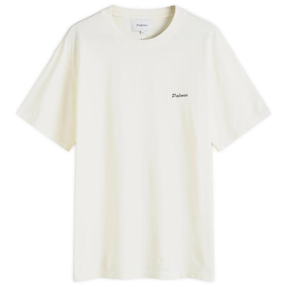 Palmes Men's Dyed Chest Logo T-Shirt in Broken White Cover