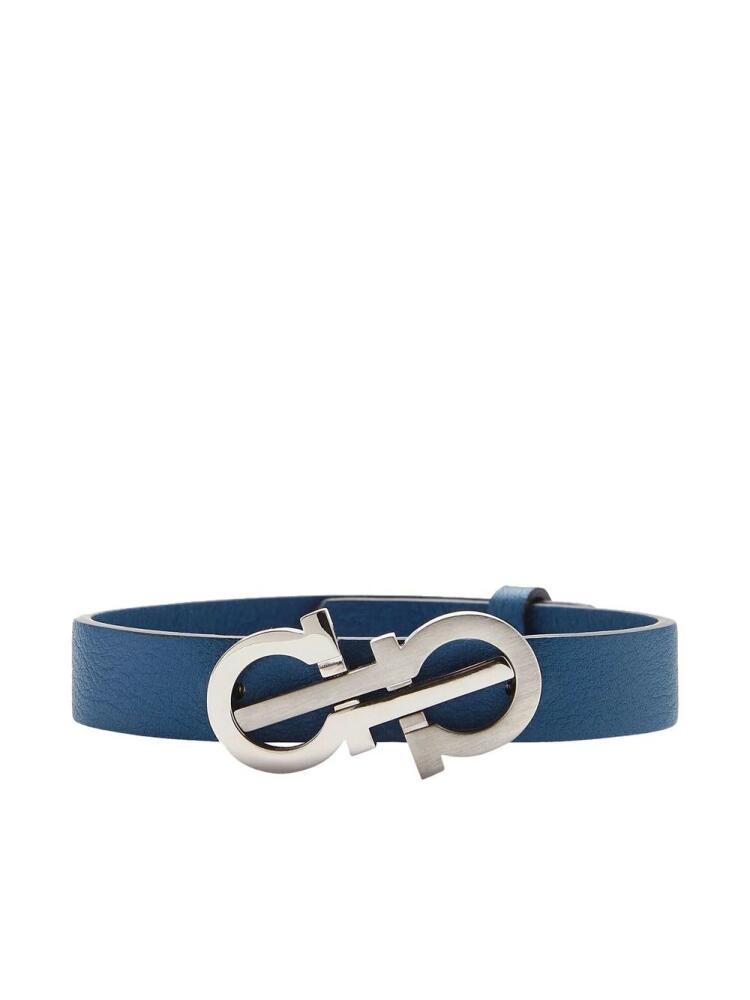 Ferragamo Gancini leather bracelet - Blue Cover