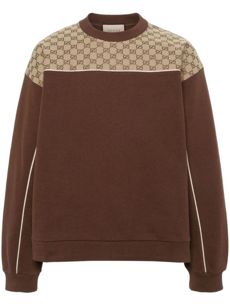 Gucci GG-canvas cotton sweatshirt - Brown Cover