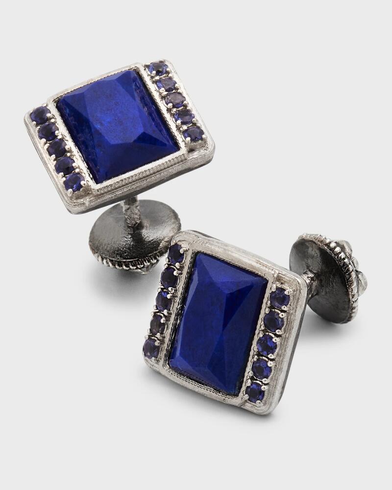 Armenta Men's Lapis Cufflinks with Iolite Cover