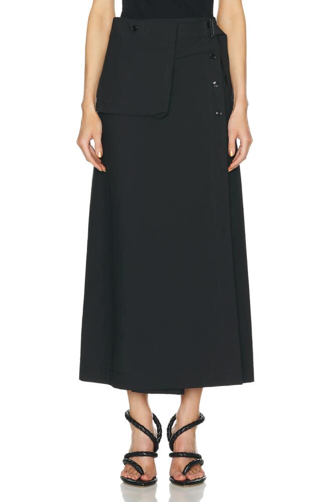 Lemaire Long Wrap Skirt in Black Cover