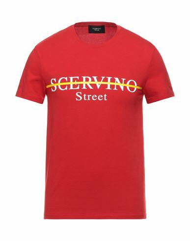 Ermanno Scervino Man T-shirt Red Cotton, Elastane Cover