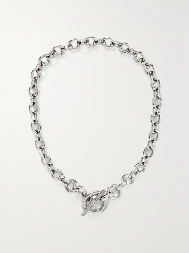 Laura Lombardi - + Net Sustain Portrait Recycled Platinum-plated Necklace - Silver Cover