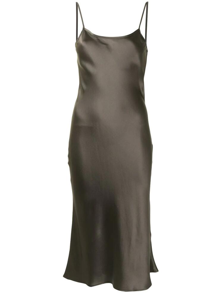 VOZ midi silk slip dress - Brown Cover