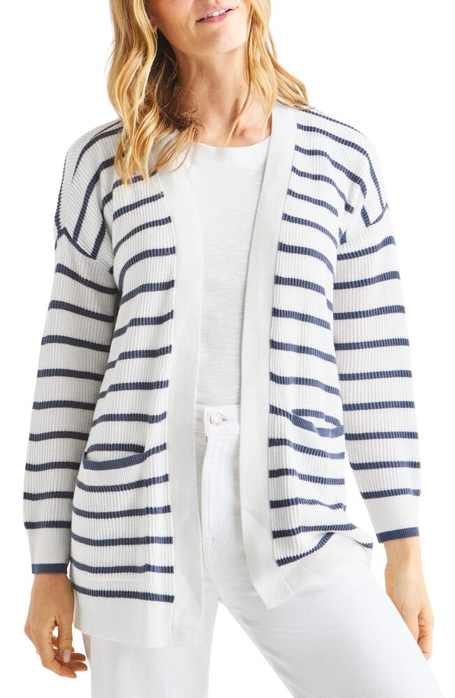 Splendid Luna Stripe Rib Cardigan in Cerulean/White Cover