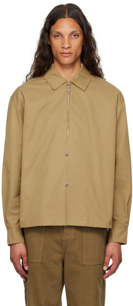 LE17SEPTEMBRE Beige Zip & Button Shirt Cover