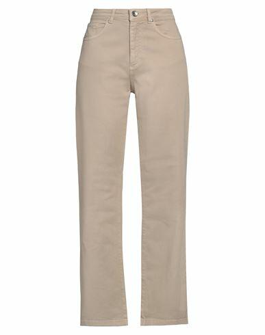 Take-two Woman Pants Sand Cotton, Elastane Cover