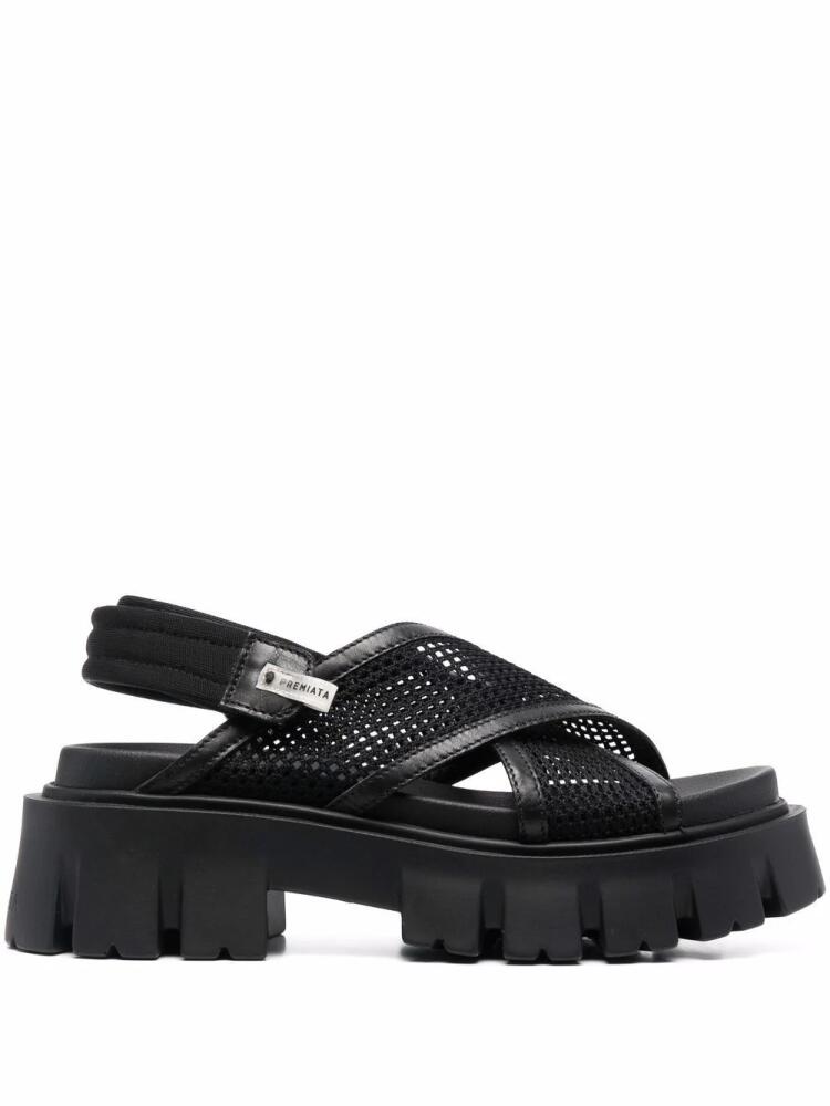 Premiata mesh-strap detail sandals - Black Cover