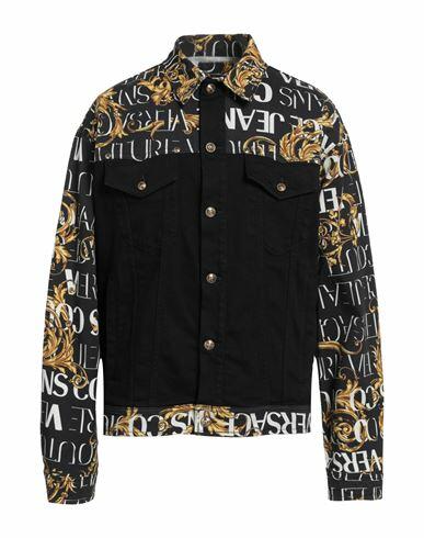 Versace Jeans Couture Man Denim outerwear Black Cotton, Elastane Cover