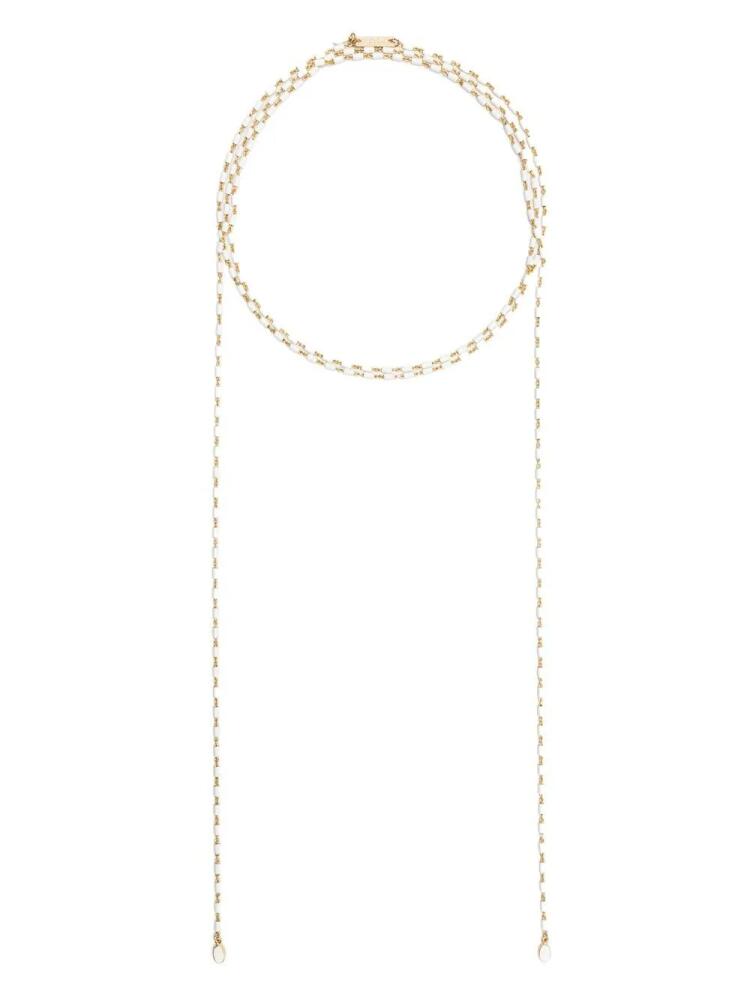 ISABEL MARANT drop-design chain-link necklace - White Cover