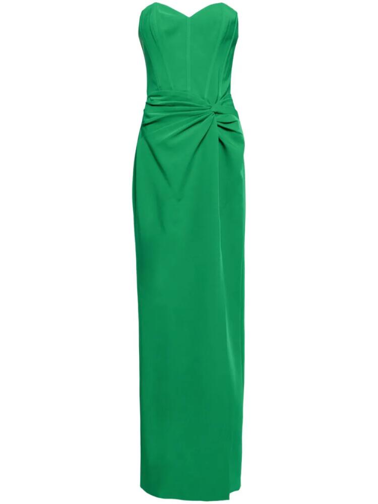 Marchesa Notte twist-detail column gown - Green Cover