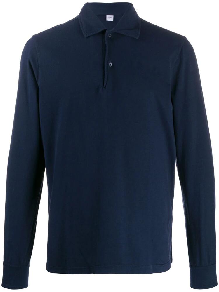 ASPESI long-sleeved cotton polo-shirt - Blue Cover