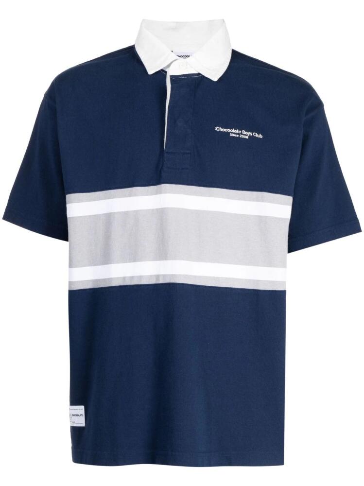 CHOCOOLATE stripe-detail polo shirt - Blue Cover