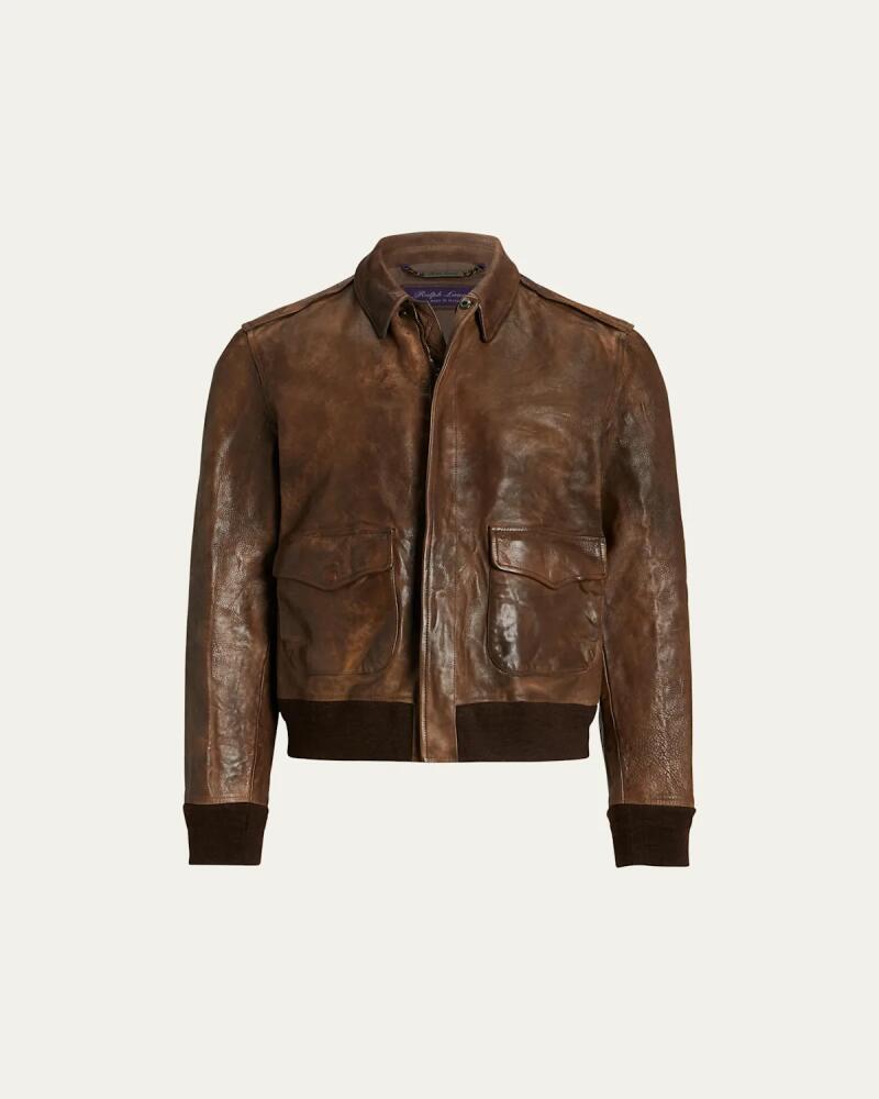 Ralph Lauren Men's Ridley Leather Bomber Jacket Cover