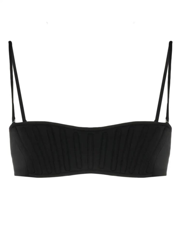 Mugler decorative-stitching bikini top - Black Cover