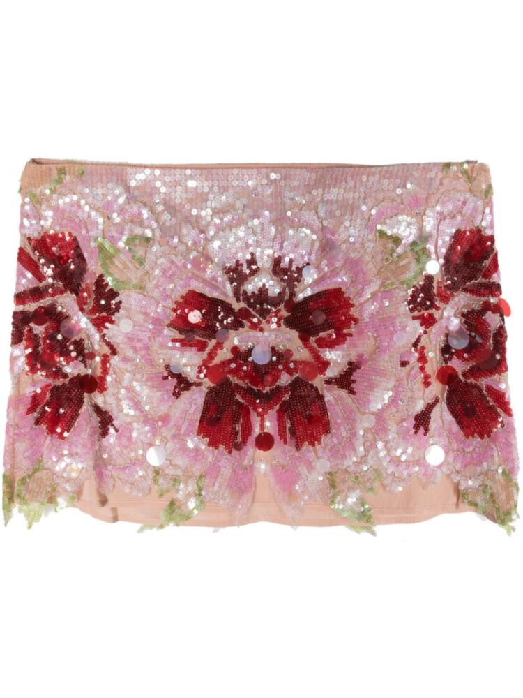 Amen sequin-embellished mini skirt - Pink Cover