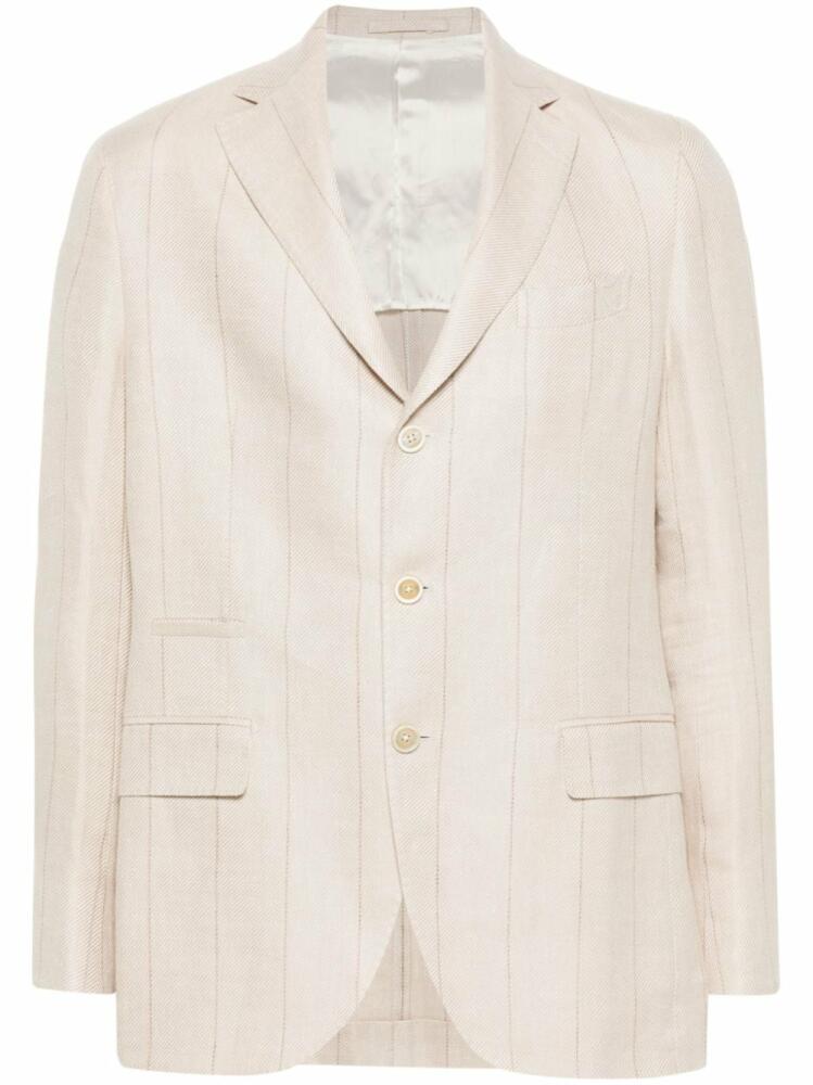 Eleventy striped single-breasted blazer - Neutrals Cover