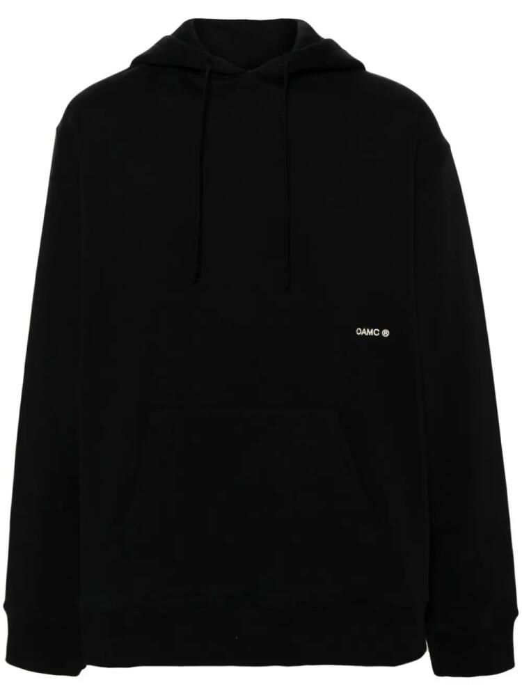 OAMC graphic-print organic cotton hoodie - Black Cover