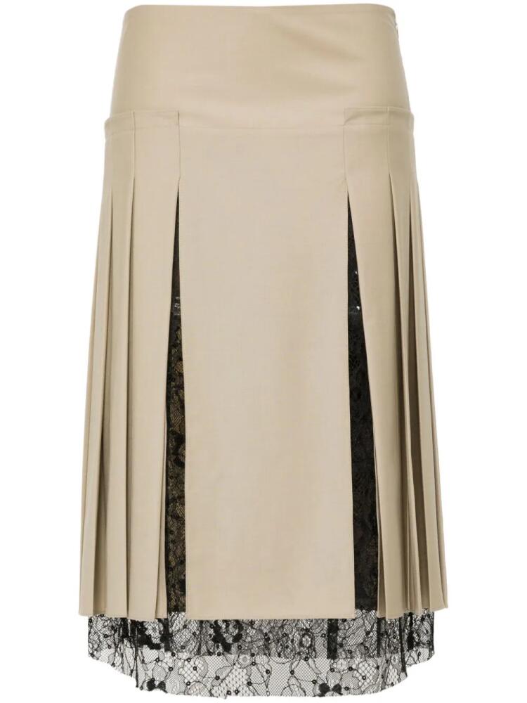 SIEDRES Brit pleated midi skirt - Neutrals Cover