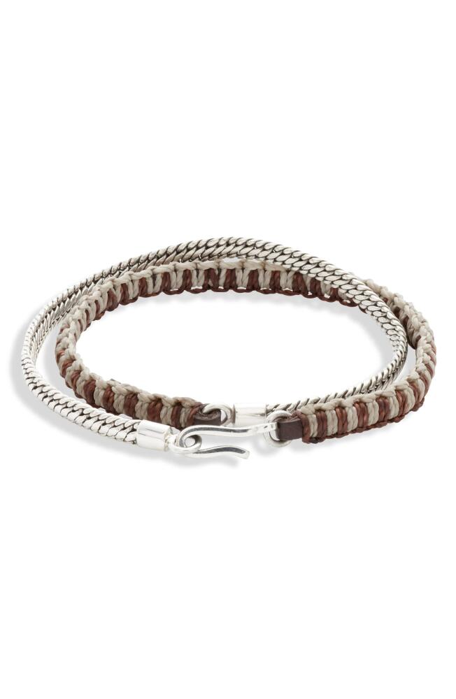 Caputo & Co. Men's Hitch Knot & Sterling Silver Bracelet in Brown Combo Cover