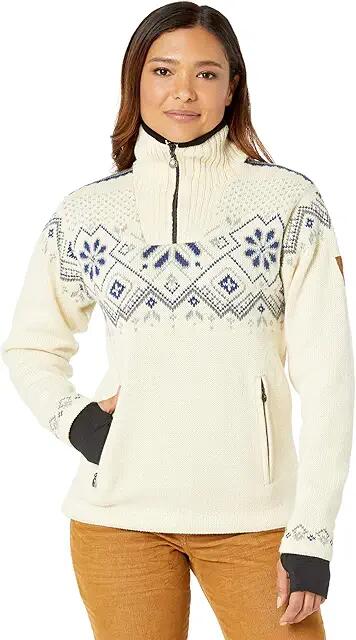 Dale of Norway Fongen Weatherproof Feminine Sweater (Off-White/Light Charcoal/Smoke) Women's Clothing Cover