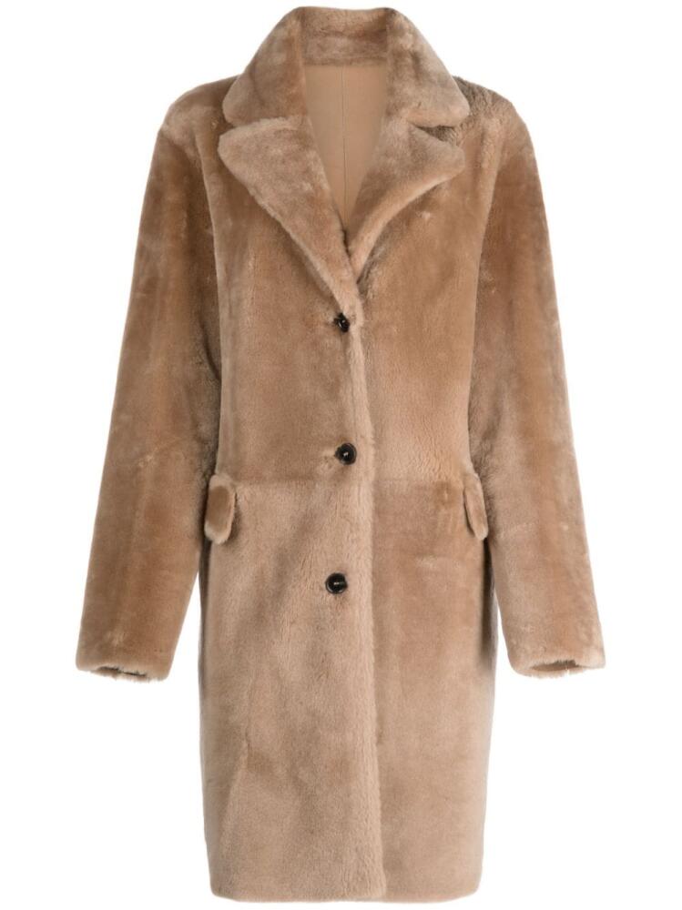 Desa 1972 reversible single-breasted shearling coat - Neutrals Cover