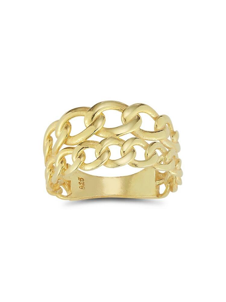 SPHERA MILANO Women's 14K Yellow Goldplated Sterling Silver Chain Band Ring Cover