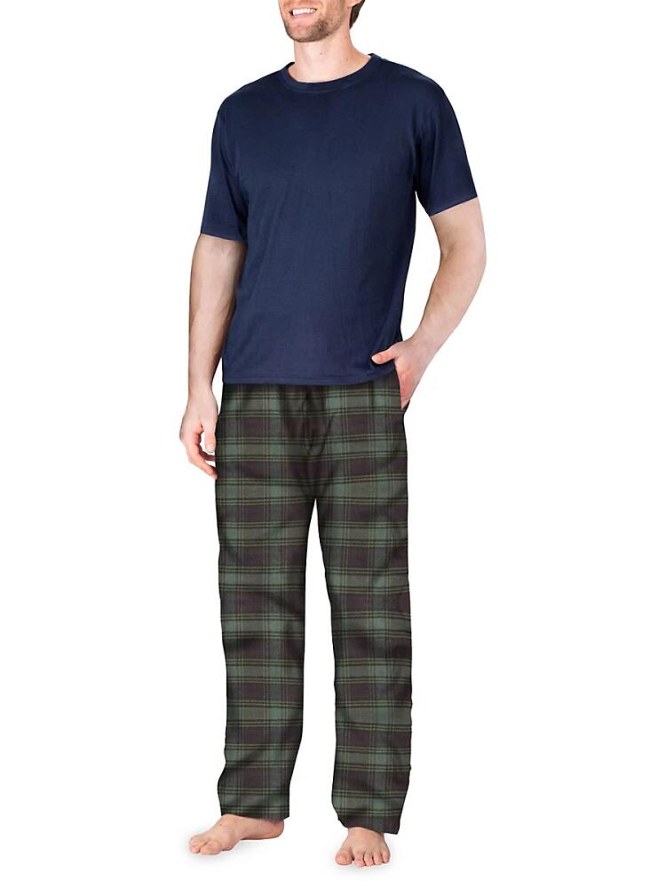 SLEEPHERO Men's 2-Piece T Shirt & Plaid Pants Pajama Set Cover