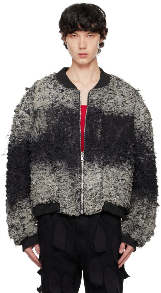 Who Decides War Gray & Black Husk Bomber Denim Jacket Cover