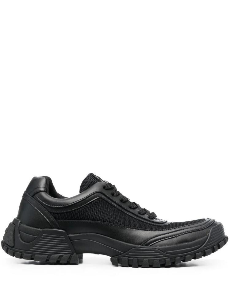 Emporio Armani leather low-top sneakers - Black Cover