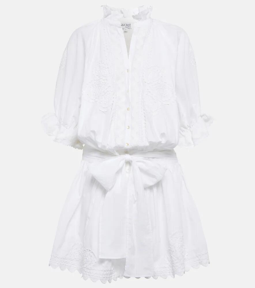 Juliet Dunn Embroidered cotton poplin shirt dress Cover