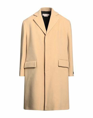 Marni Man Coat Camel Virgin Wool, Polyamide Cover