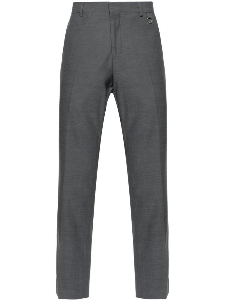 John Richmond logo-plaque pressed-crease straight-leg trousers - Grey Cover