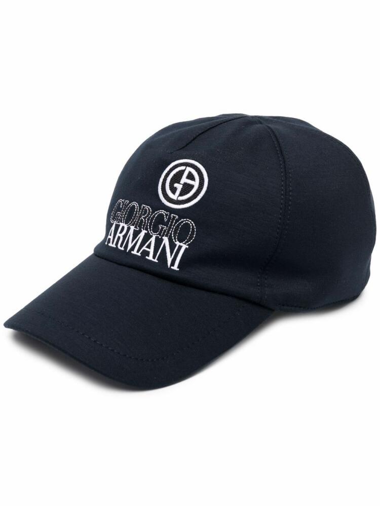 Giorgio Armani embroidered-logo cap - Blue Cover