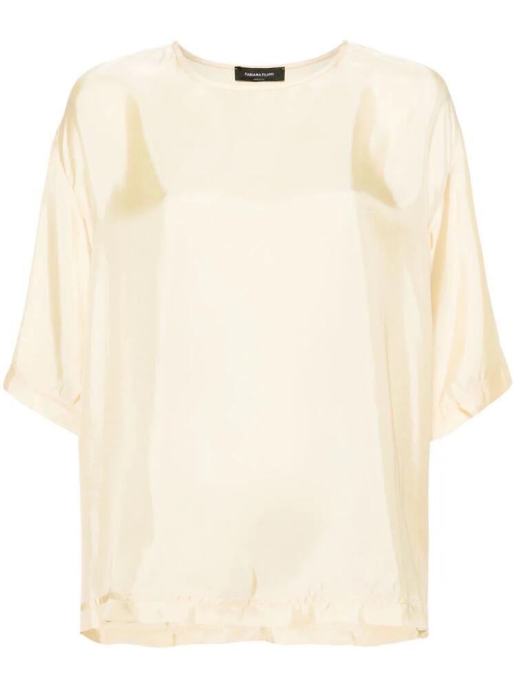 Fabiana Filippi drop-shoulder satin blouse - Yellow Cover