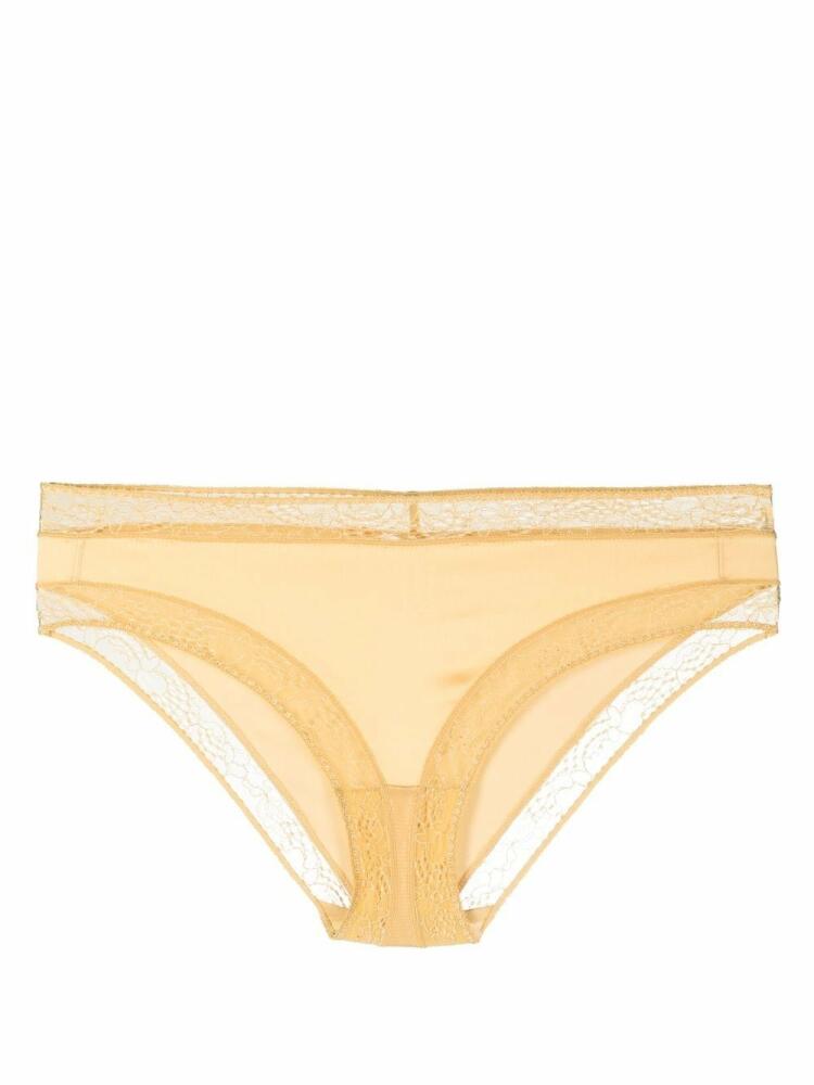 ERES Hibiscus silk-blend briefs - Yellow Cover