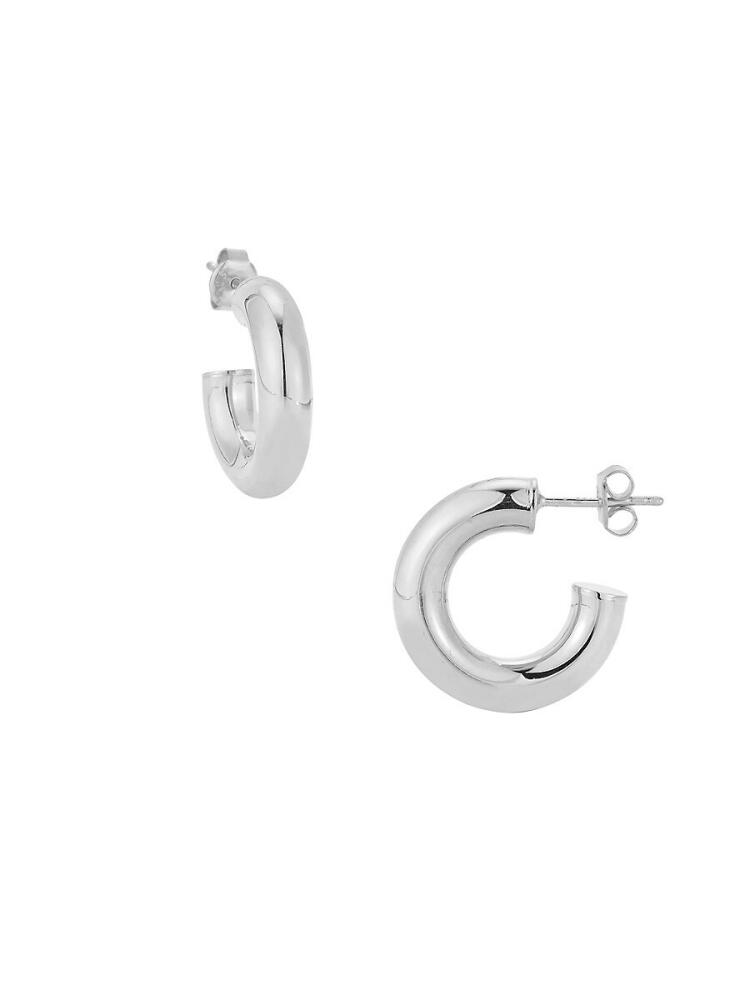 SPHERA MILANO Women's Sterling Silver Huggie Earrings - Silver Cover