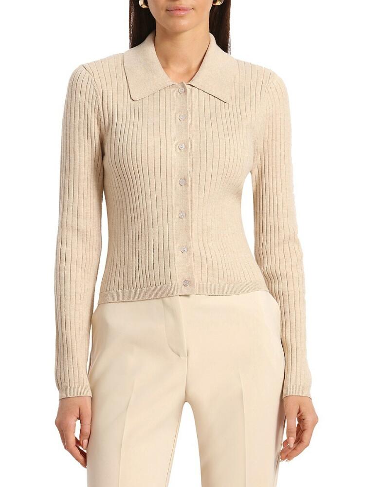 Bagatelle Women's Ribbed Polo Top - Almond Cover