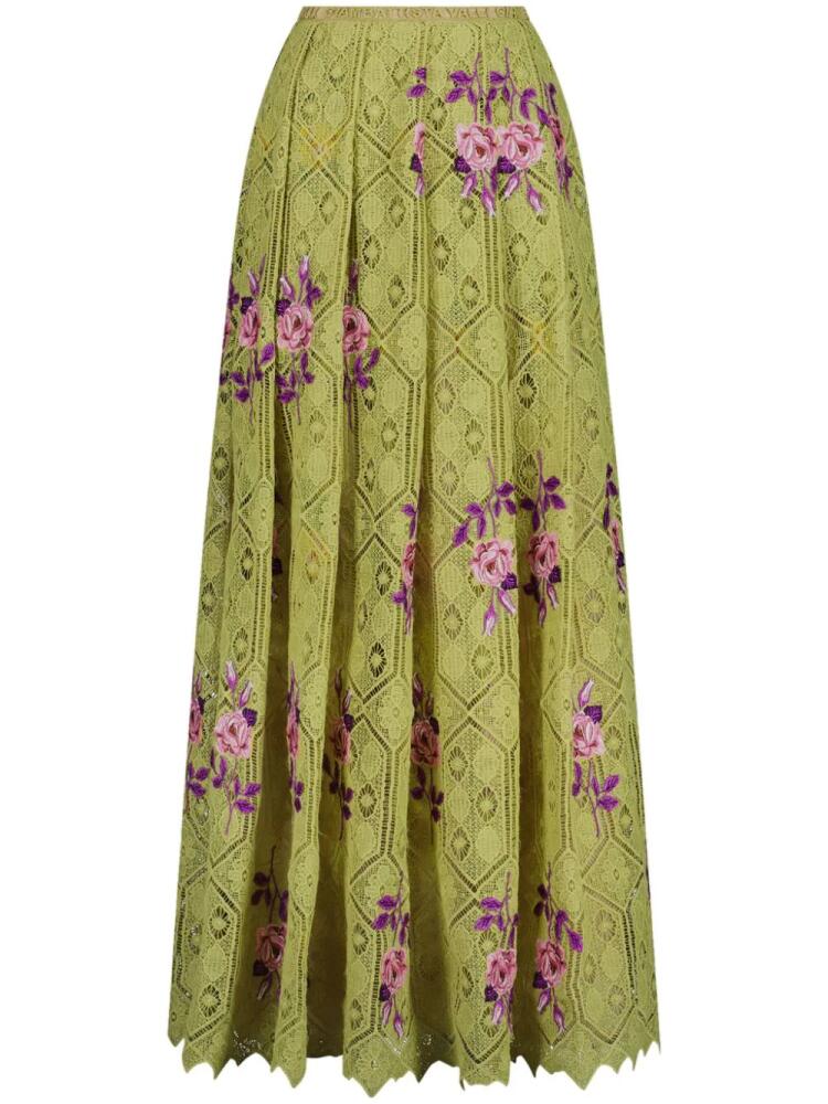 Giambattista Valli Pensée Sauvages macramé maxi skirt - Green Cover