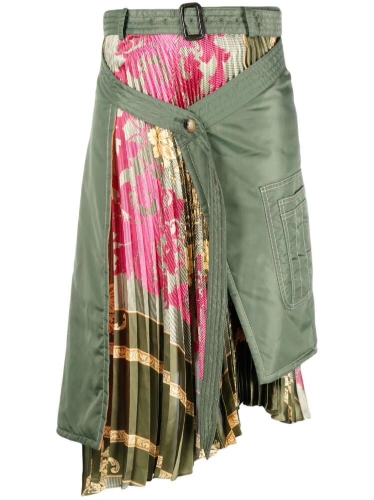 Andersson Bell floral-print draped midi skirt - Green Cover