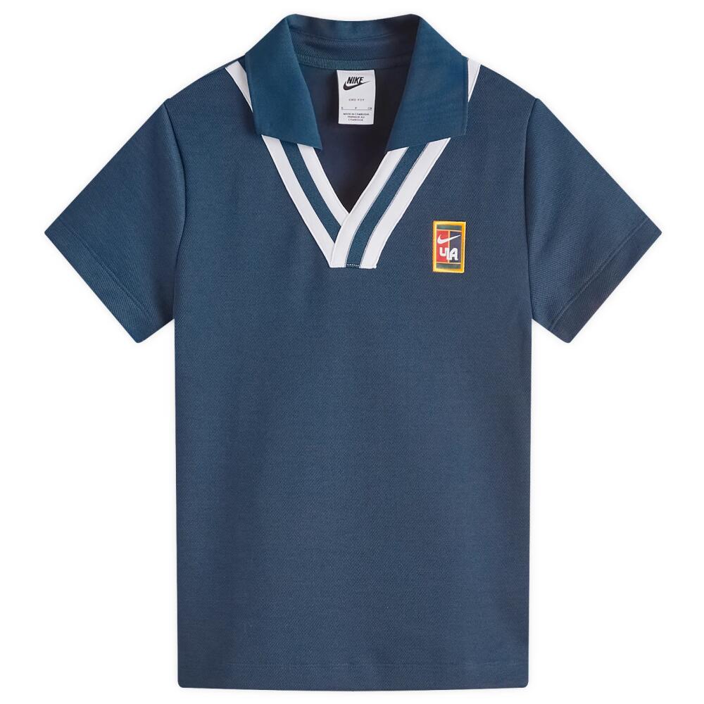 Nike Women's NSW Yoon Polo Top in Armory Navy/White Cover