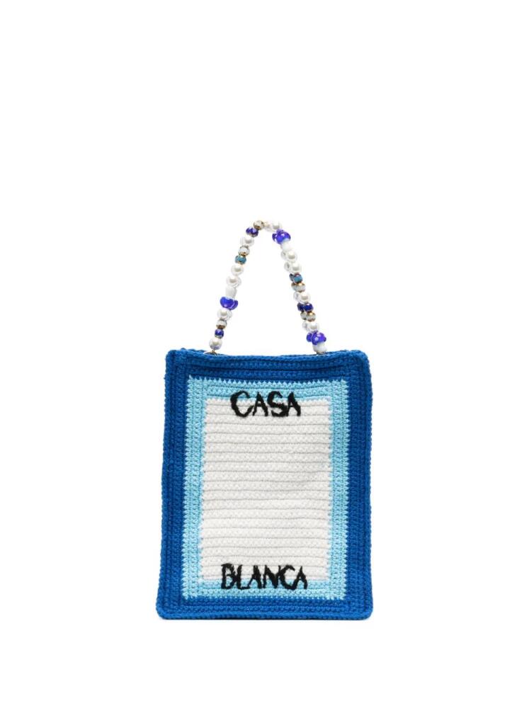 Casablanca Tennis Club crochet-knit tote bag - Blue Cover