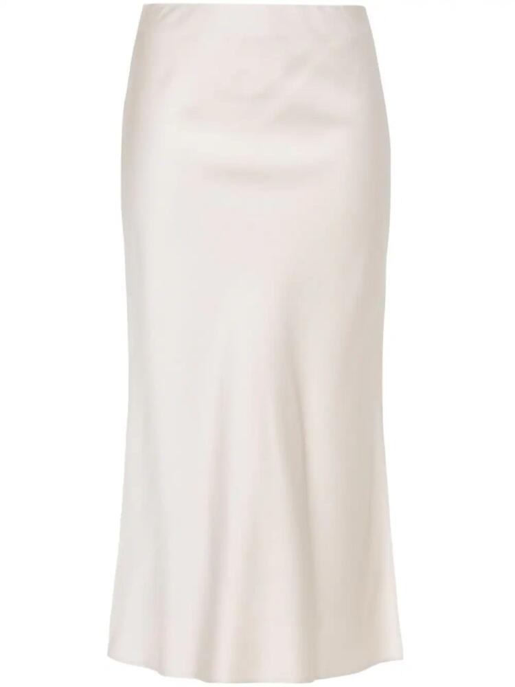 Brunello Cucinelli high-waist satin midi skirt - Neutrals Cover