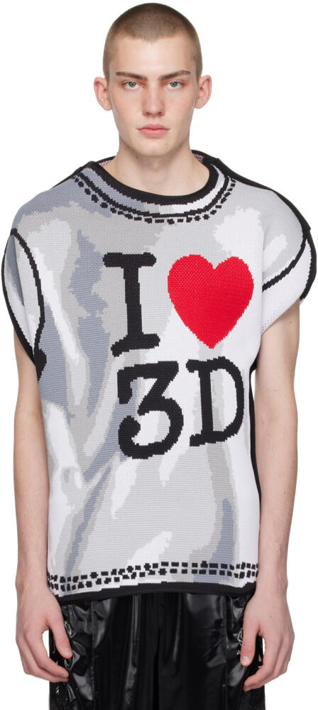 doublet White Two-Dimensional 'I♡3D' T-Shirt Cover